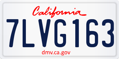 CA license plate 7LVG163