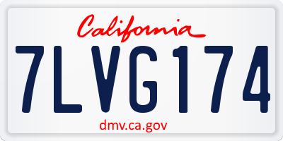 CA license plate 7LVG174