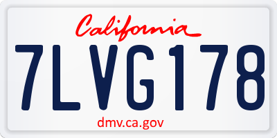 CA license plate 7LVG178