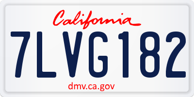 CA license plate 7LVG182