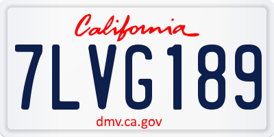 CA license plate 7LVG189
