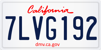 CA license plate 7LVG192
