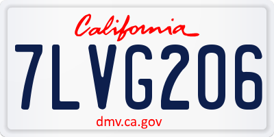 CA license plate 7LVG206