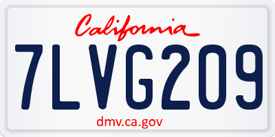 CA license plate 7LVG209