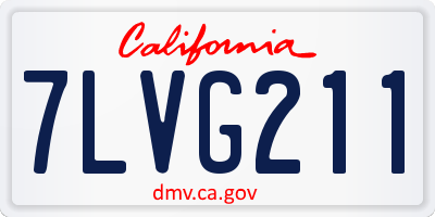 CA license plate 7LVG211