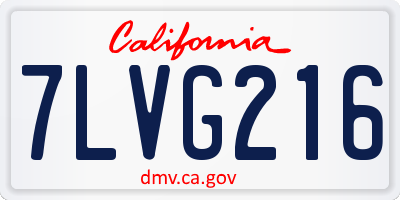 CA license plate 7LVG216