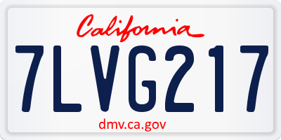 CA license plate 7LVG217