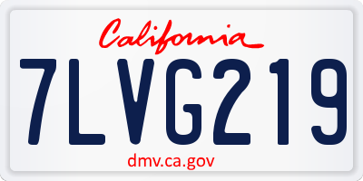 CA license plate 7LVG219