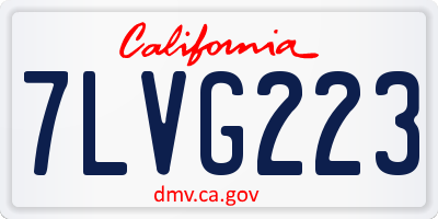CA license plate 7LVG223