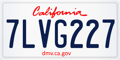 CA license plate 7LVG227