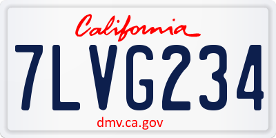 CA license plate 7LVG234
