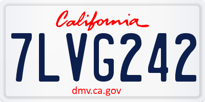 CA license plate 7LVG242