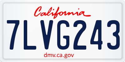 CA license plate 7LVG243
