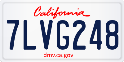 CA license plate 7LVG248