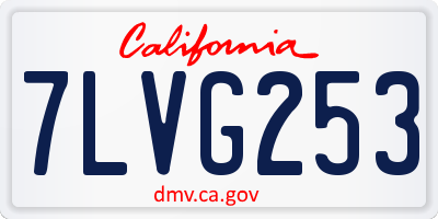 CA license plate 7LVG253