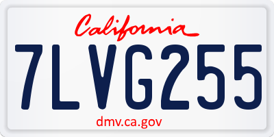 CA license plate 7LVG255