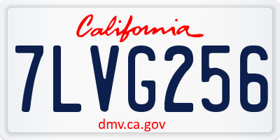 CA license plate 7LVG256
