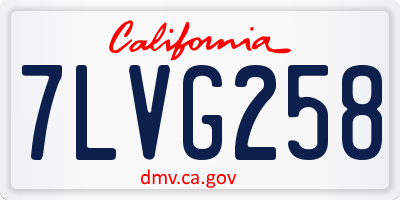 CA license plate 7LVG258