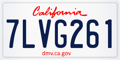CA license plate 7LVG261