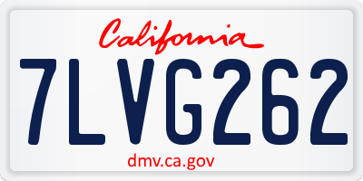CA license plate 7LVG262