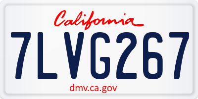 CA license plate 7LVG267