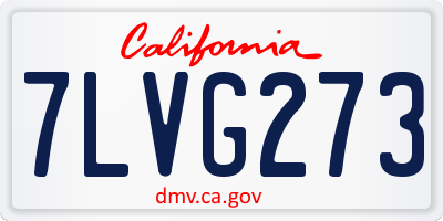 CA license plate 7LVG273