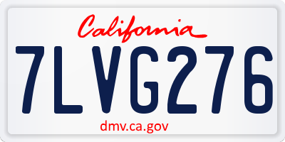 CA license plate 7LVG276