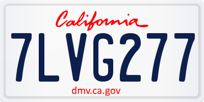 CA license plate 7LVG277