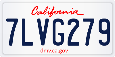 CA license plate 7LVG279