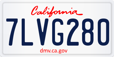 CA license plate 7LVG280