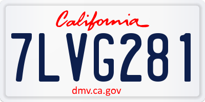 CA license plate 7LVG281