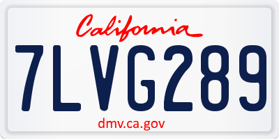 CA license plate 7LVG289