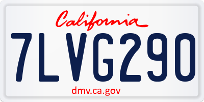 CA license plate 7LVG290