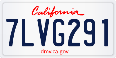 CA license plate 7LVG291