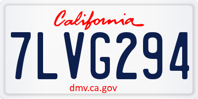 CA license plate 7LVG294