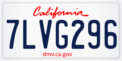 CA license plate 7LVG296