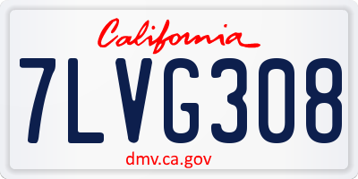 CA license plate 7LVG308