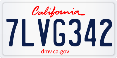 CA license plate 7LVG342