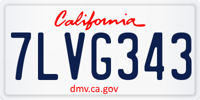 CA license plate 7LVG343
