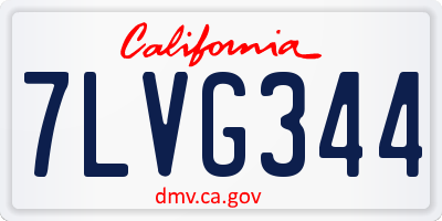 CA license plate 7LVG344