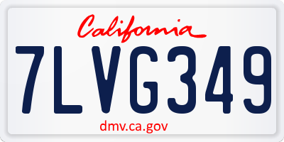 CA license plate 7LVG349