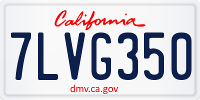 CA license plate 7LVG350