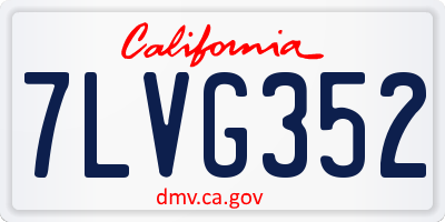 CA license plate 7LVG352