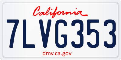 CA license plate 7LVG353