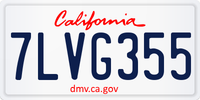 CA license plate 7LVG355