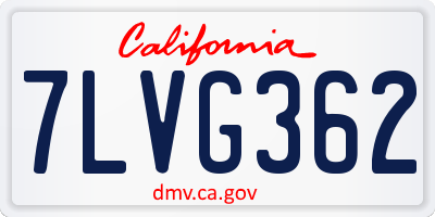 CA license plate 7LVG362