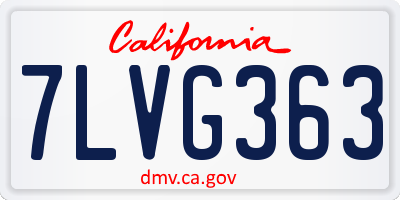 CA license plate 7LVG363