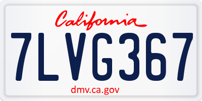 CA license plate 7LVG367
