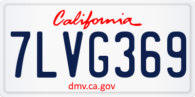 CA license plate 7LVG369