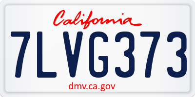 CA license plate 7LVG373
